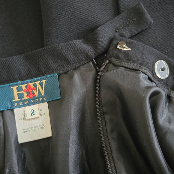 HW New York Knee Length Pencil Skirt SZ 2  Black - Picture 7 of 9